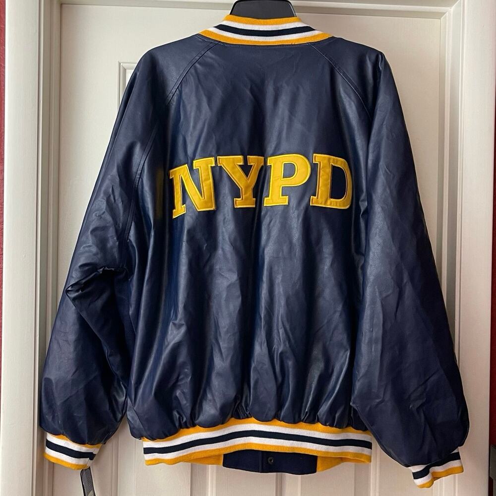 NYPD Varsity Jacket Mens XL Blue Letterman Steve & Barry Bomber Coat New - Picture 4 of 15